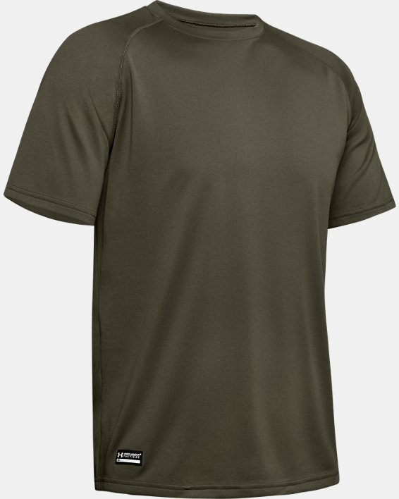 UNDER ARMOUR CHARGED TACTICAL T SHIRT OLIVE GREEN BLACK QUICK DRYING 